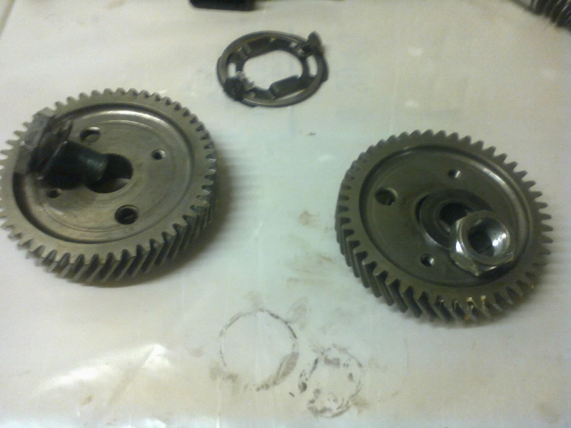 Fasteners aren’t enough. Both gears must then be removed using a puller